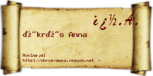 Ökrös Anna névjegykártya