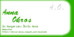 anna okros business card
